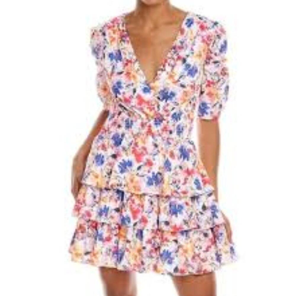 LAUNDRY BY SHELLIE SEGAL FLORAL SPRING DRESS SIZE 12